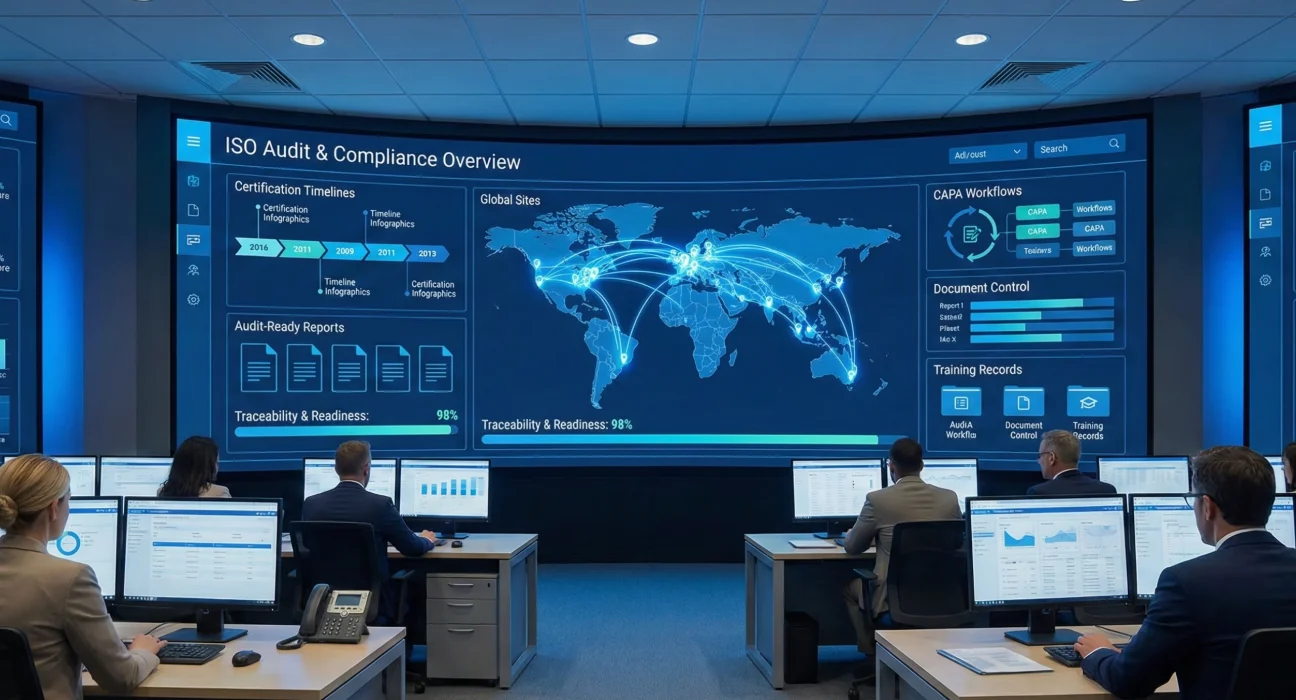 Modern QMS software streamlining ISO audit compliance in enterprises