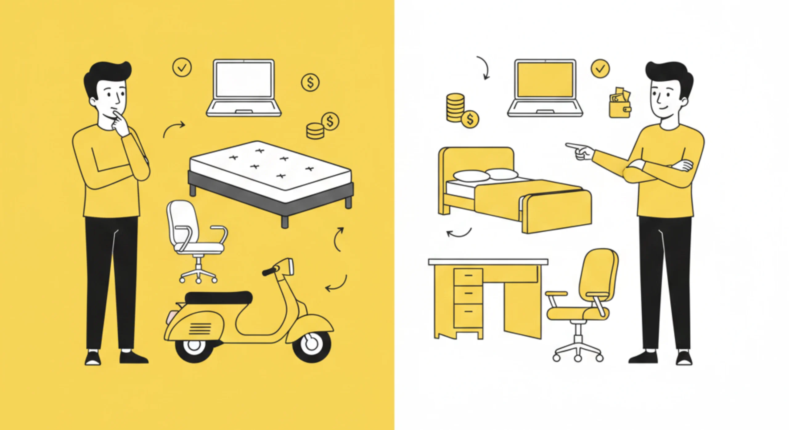 First time earners practicing smart buying habits by purchasing furniture, electronics, and essentials locally