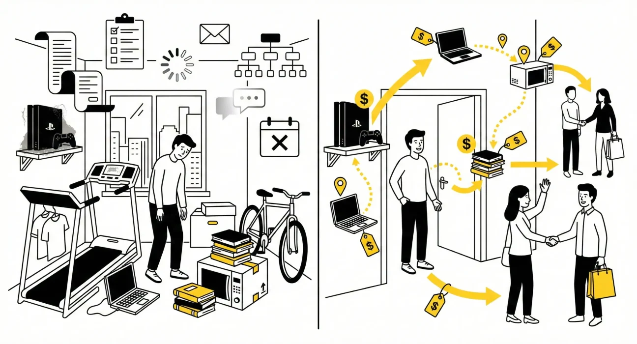 Selling unused items locally to make money and reduce clutter
