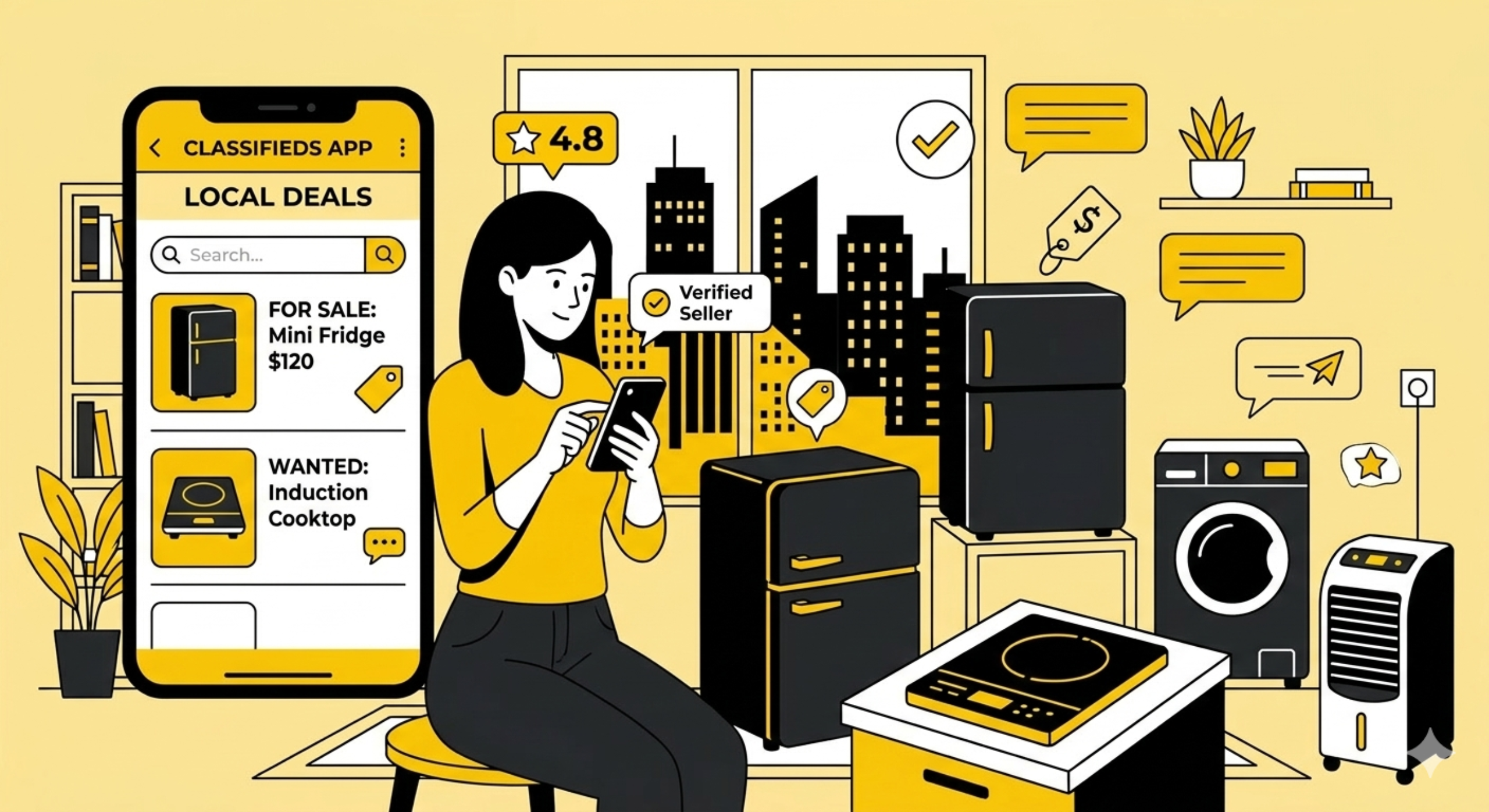 Compact appliances on classifieds for metro renters buying and selling locally