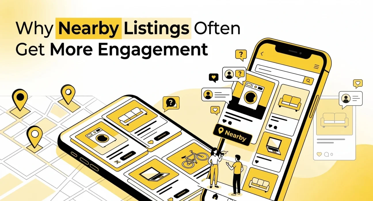 Illustration showing Why Face to Face Deals Still Matter in 2026 where local buyers inspect items before completing classified transactions.