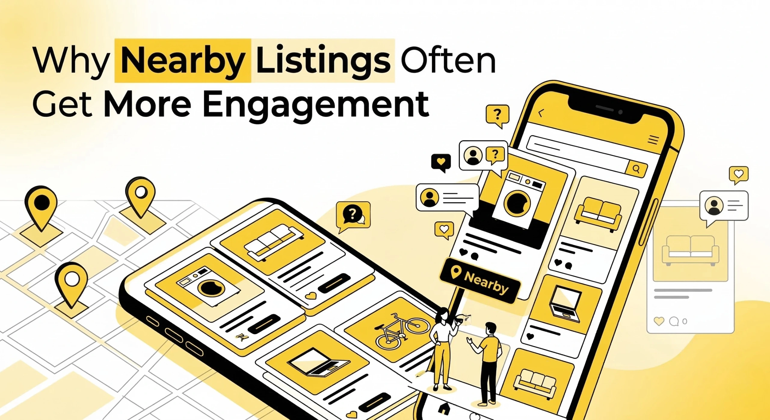 Illustration showing Why Face to Face Deals Still Matter in 2026 where local buyers inspect items before completing classified transactions.