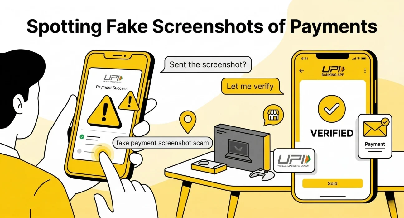 Spotting Fake Screenshots of Payments when verifying UPI payments during local buying and selling