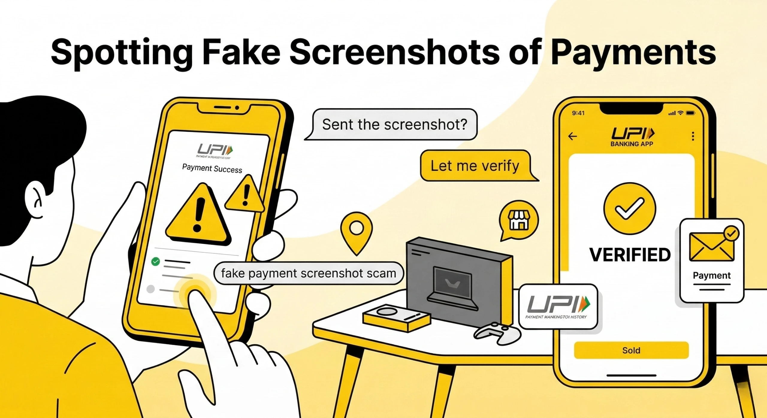 Spotting Fake Screenshots of Payments when verifying UPI payments during local buying and selling