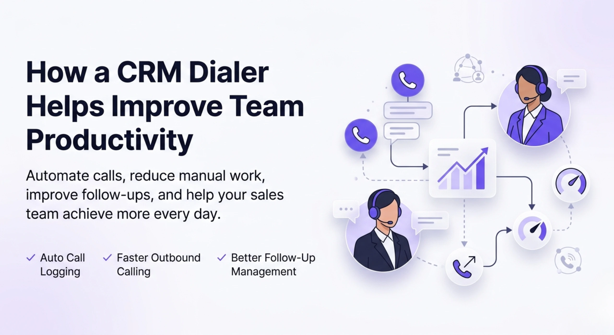 Professional sales team using a CRM dialer to automate calls, manage follow-ups, and improve productivity with workflow automation and call management tools.